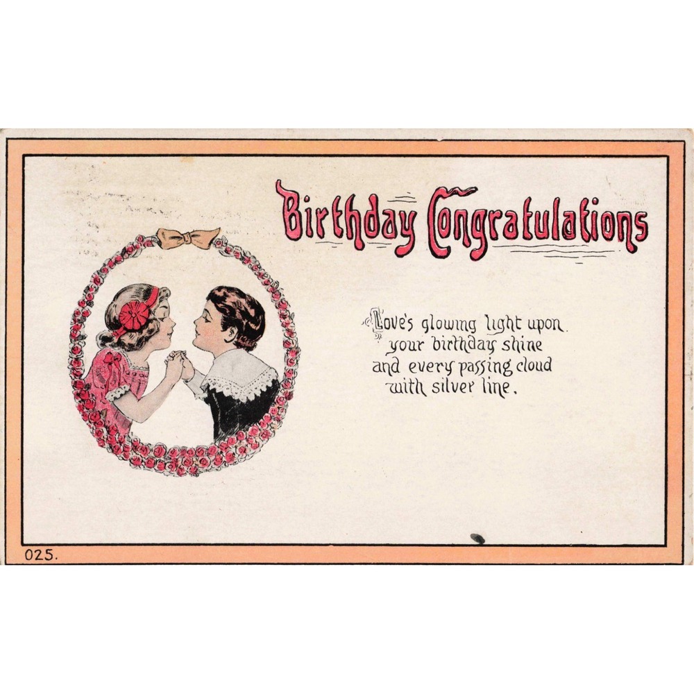 Vtg 1912 Birthday Congratulations Postcard RPPC-Era Divided Back Appleton WI - Picture 1 of 2